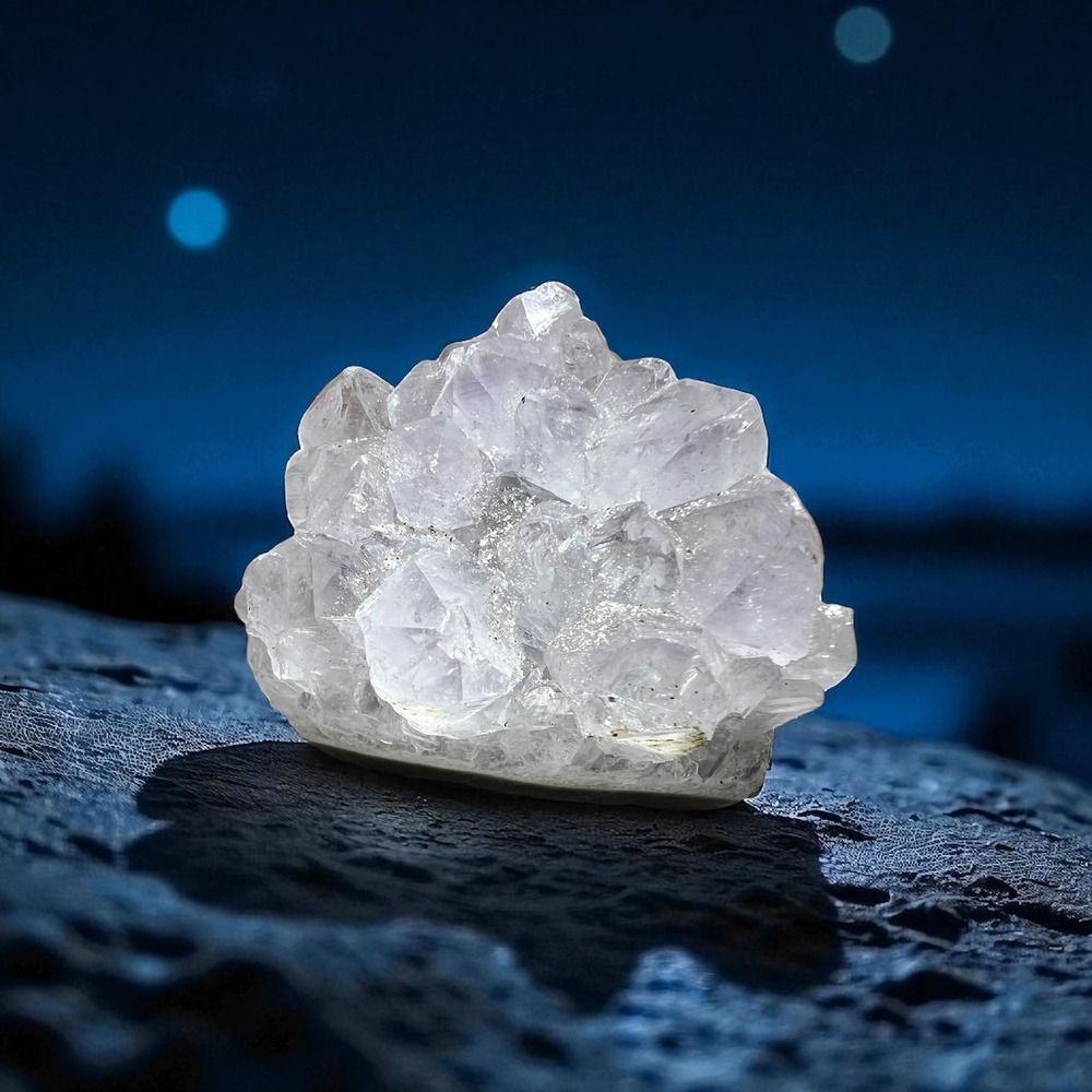 Healing Clear Quartz & Amethyst Cluster | Raw Mineral Crystal Home Decor